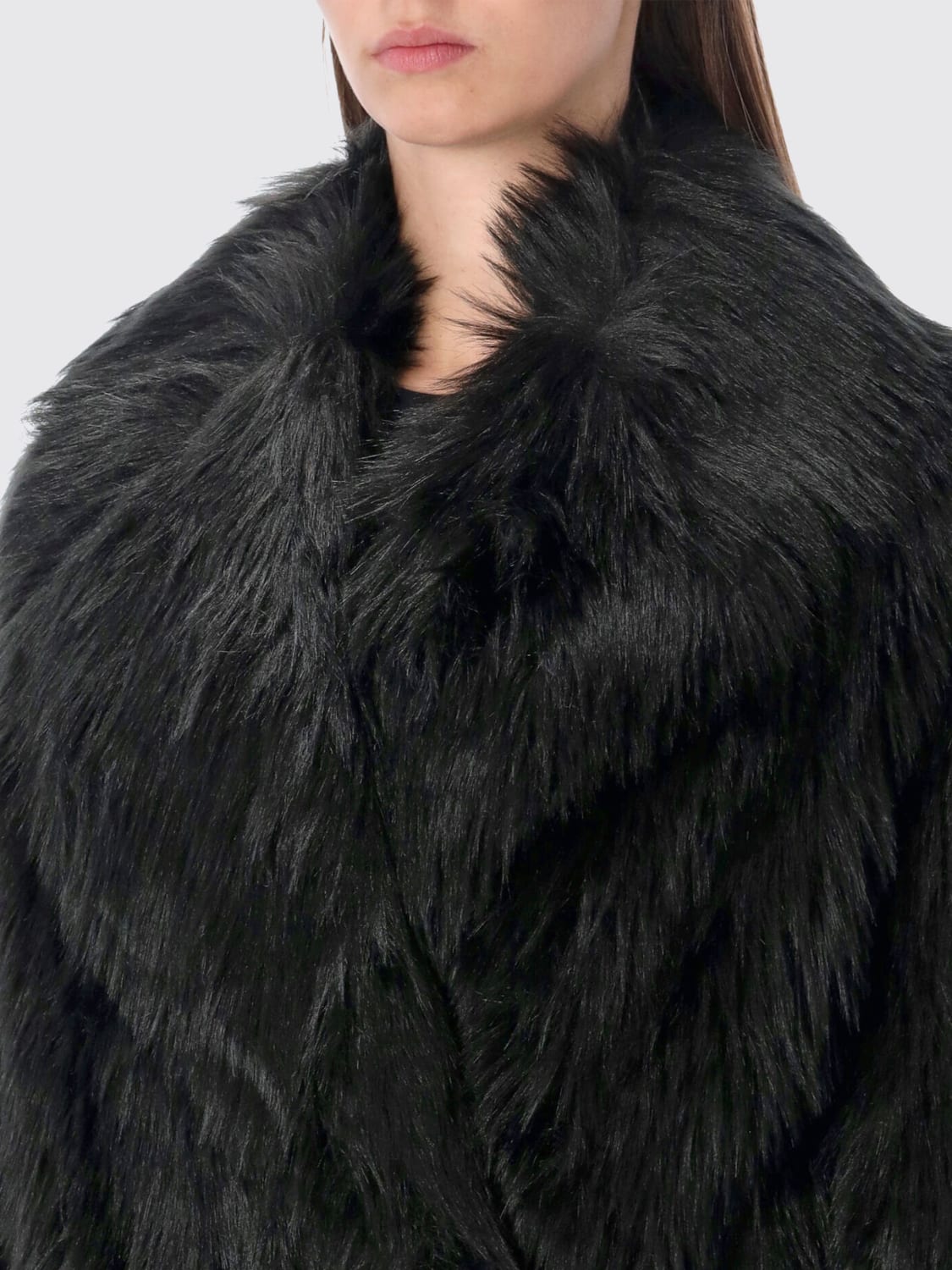 STAND STUDIO FUR COAT: Coat woman Stand Studio, Black - Img 3