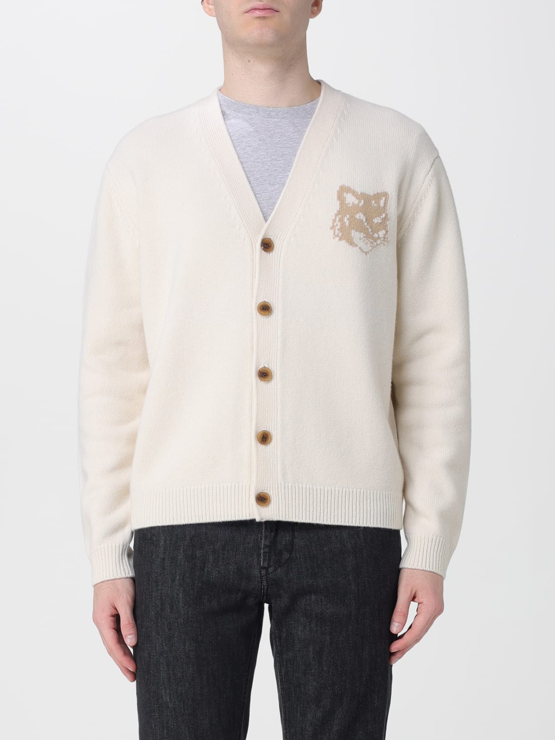 MAISON KITSUNÉ SWEATER: Sweater men Maison KitsunÉ, Beige - Img 1