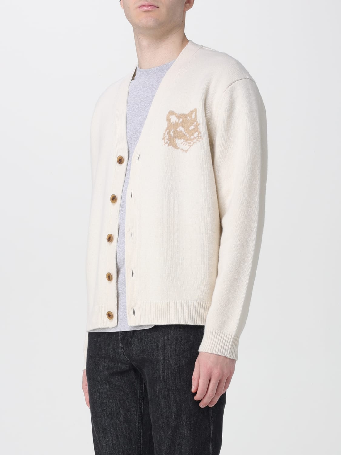 MAISON KITSUNÉ SWEATER: Sweater men Maison KitsunÉ, Beige - Img 3