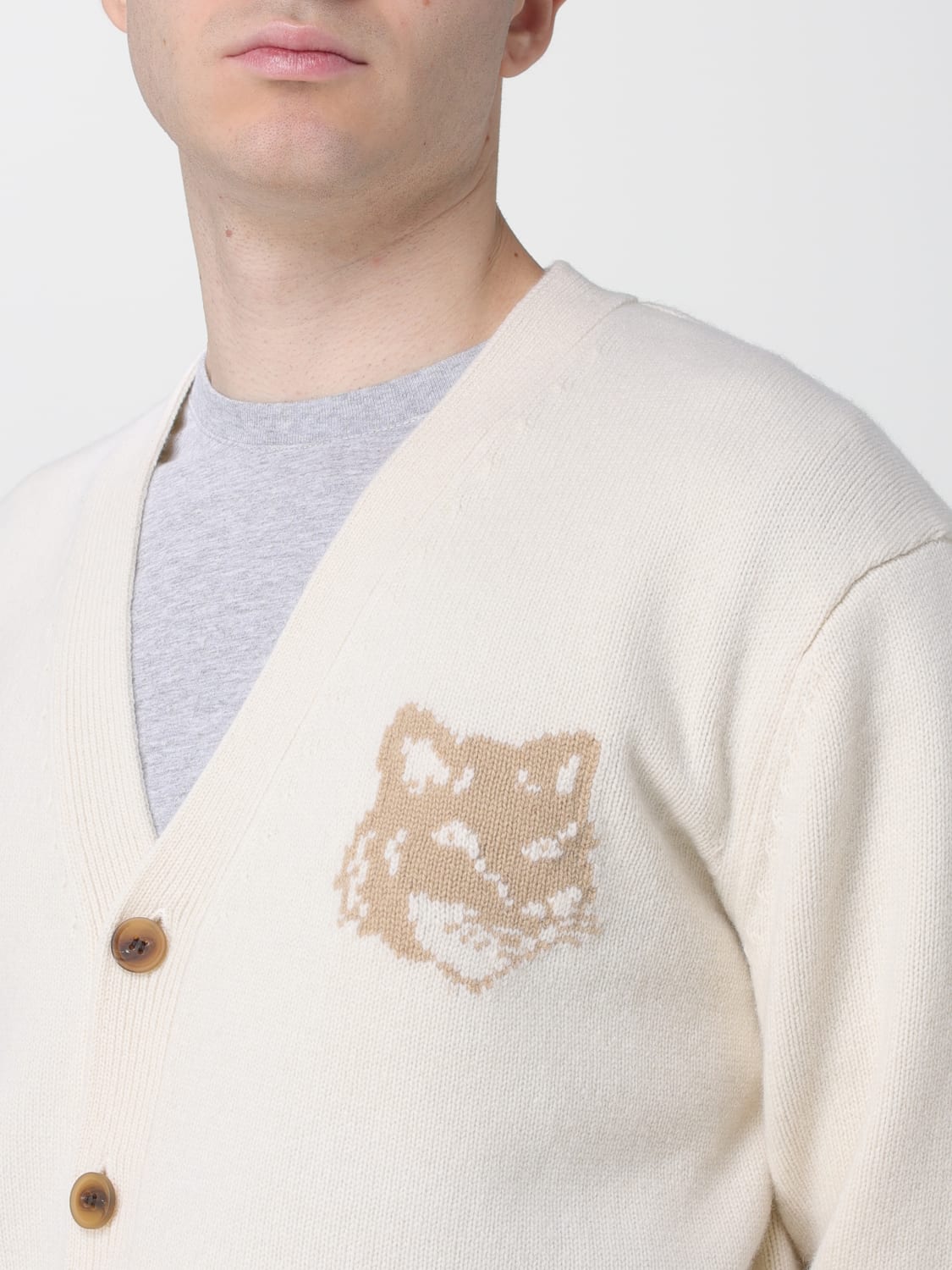 MAISON KITSUNÉ SWEATER: Sweater men Maison KitsunÉ, Beige - Img 4