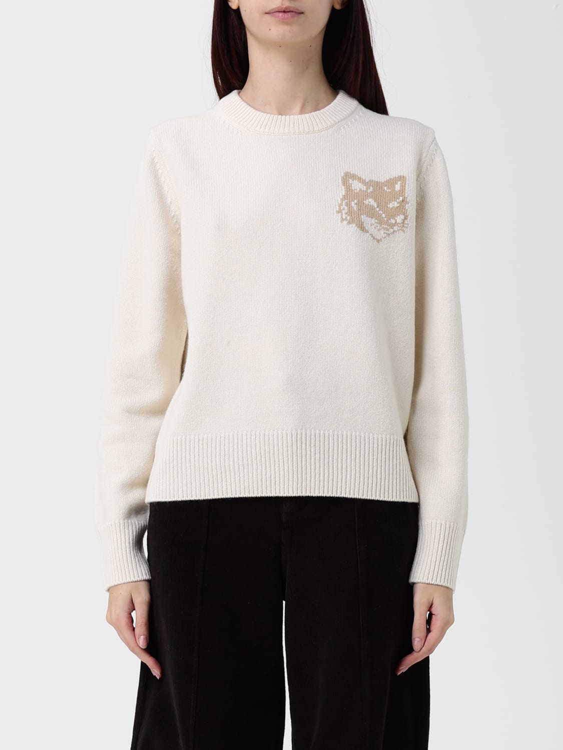 MAISON KITSUNÉ PULL: Pull femme Maison KitsunÉ, Écru - Img 1