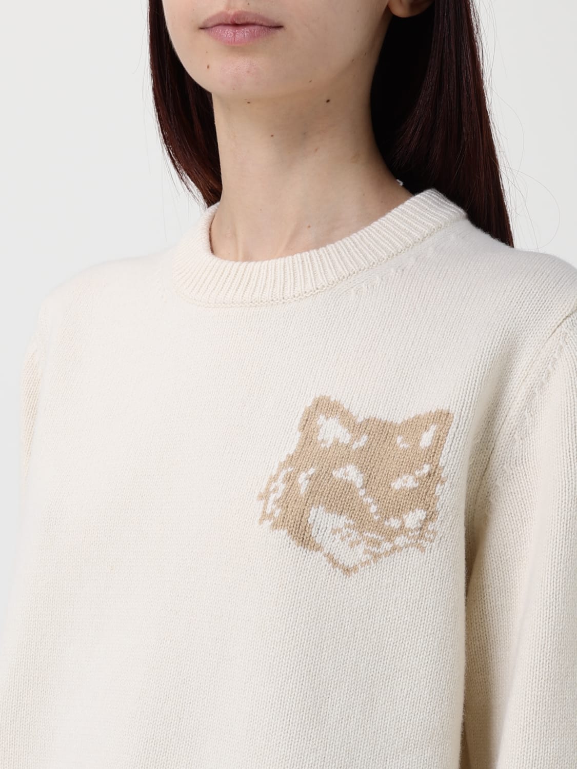 MAISON KITSUNÉ PULL: Pull femme Maison KitsunÉ, Écru - Img 3