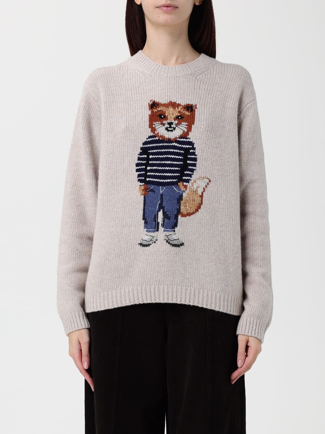 MAISON KITSUNÉ SWEATER: Sweater woman Maison KitsunÉ, White - Img 1