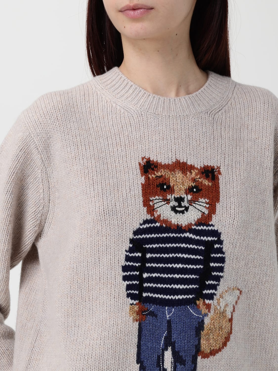 MAISON KITSUNÉ SWEATER: Sweater woman Maison KitsunÉ, White - Img 3