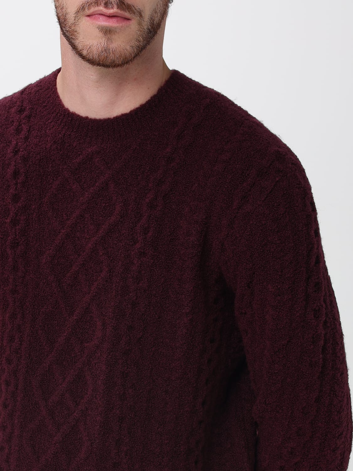 PAOLO PECORA PULL: Pull homme Paolo Pecora, Bordeaux - Img 3