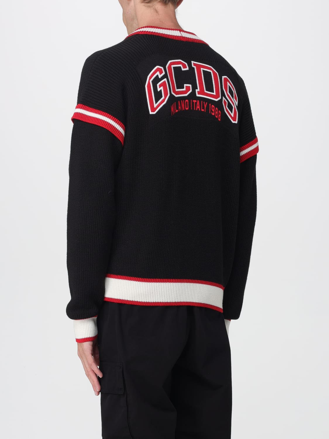 GCDS JUMPER: Cardigan men GCDS, Black - Img 2
