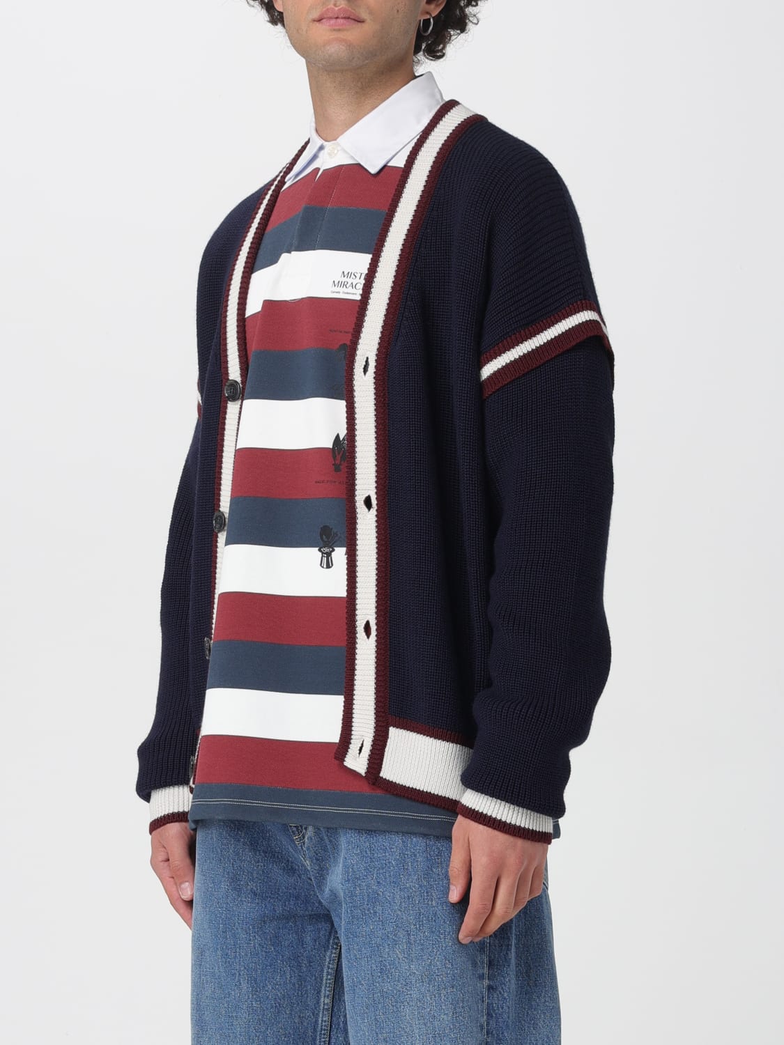 GCDS SWEATER: Cardigan men GCDS, Blue - Img 4