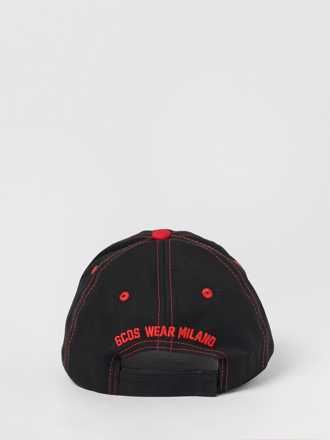 GCDS CAPPELLO: Cappello GCDS in cotone con logo ricamato , Nero - Img 3
