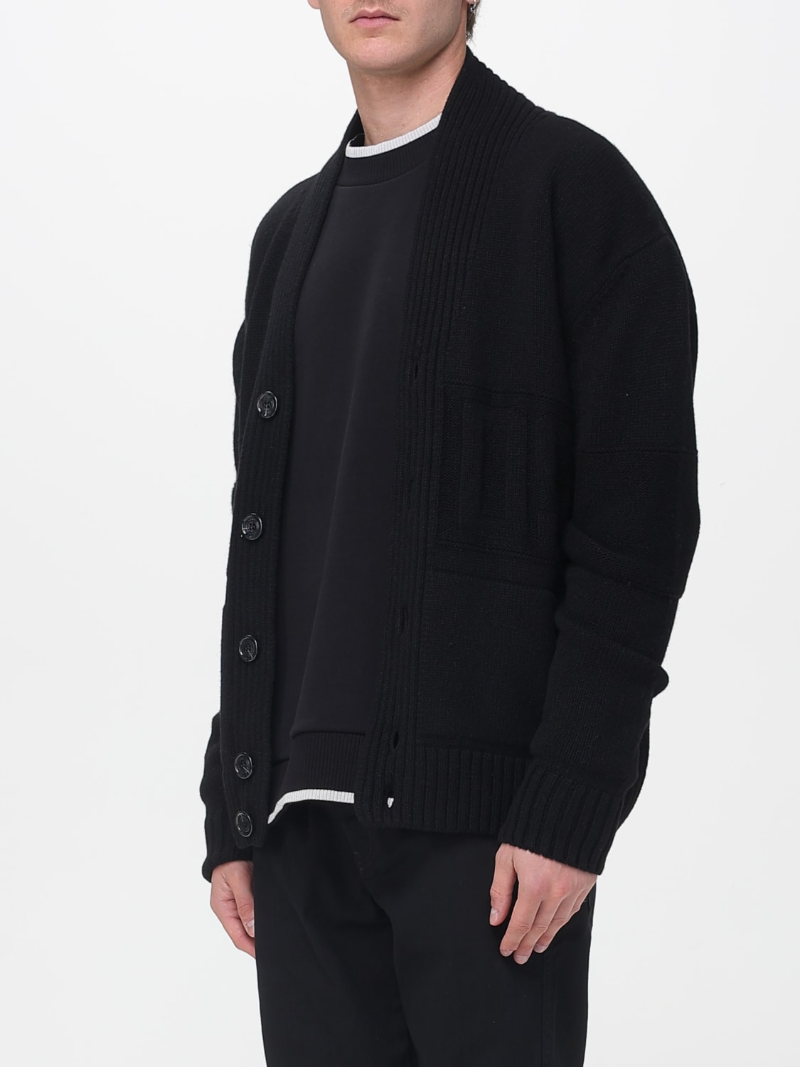 GCDS SWEATER: Cardigan men GCDS, Black - Img 3