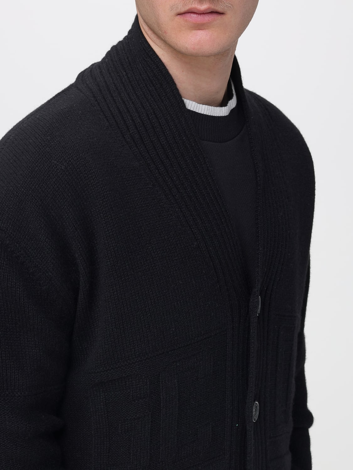 GCDS SWEATER: Cardigan men GCDS, Black - Img 4