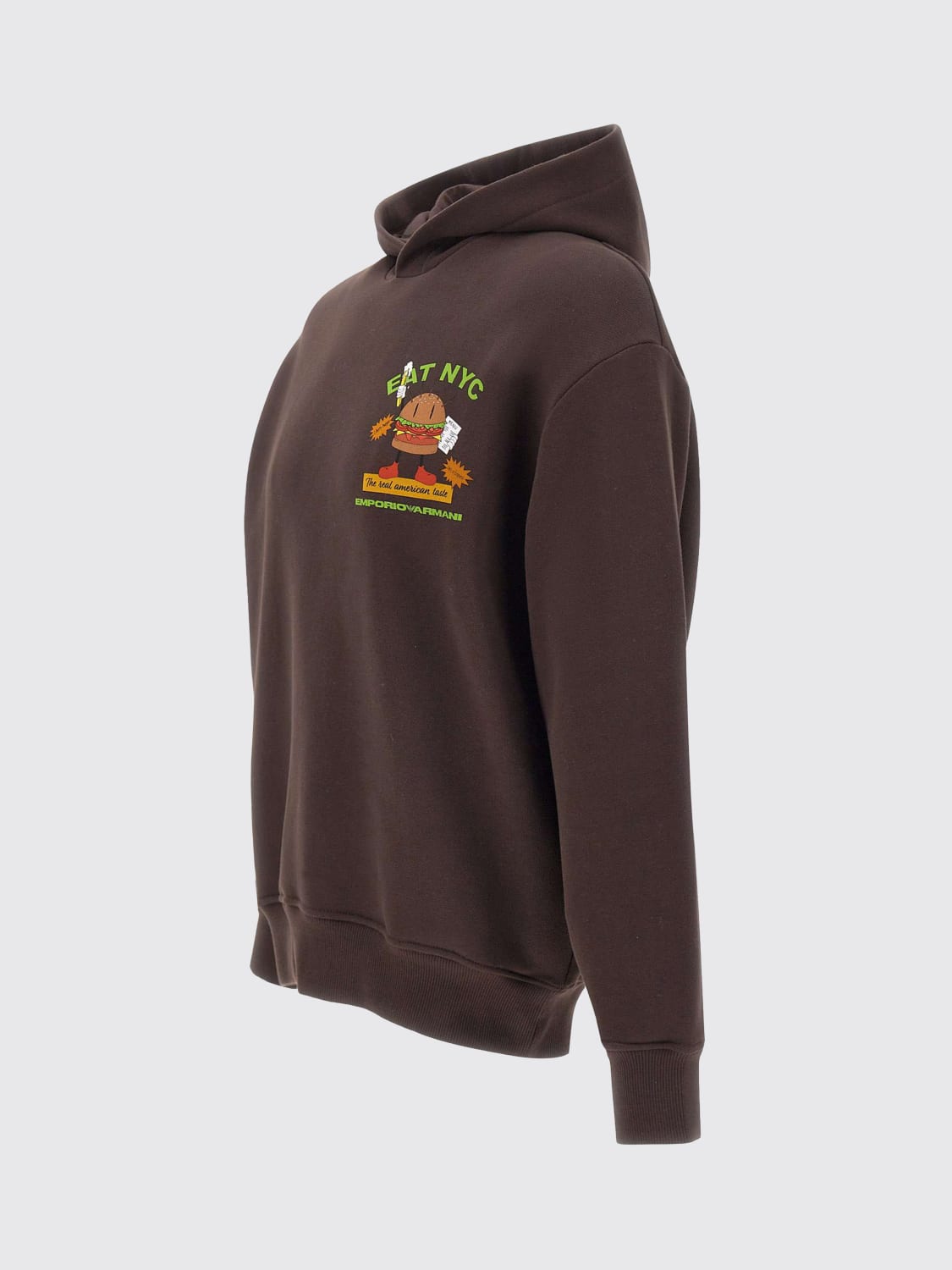EMPORIO ARMANI FELPA: Felpa con cappuccio Emporio Armani in cotone con logo , Marrone - Img 4