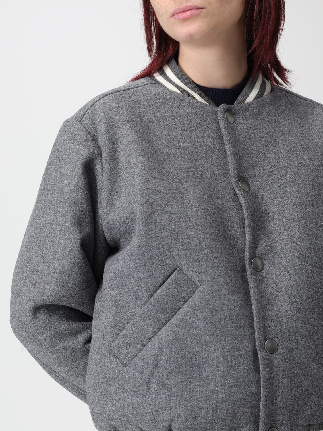 A.P.C. GIACCA: Bomber di lana vergine A.P.C., Grigio - Img 5