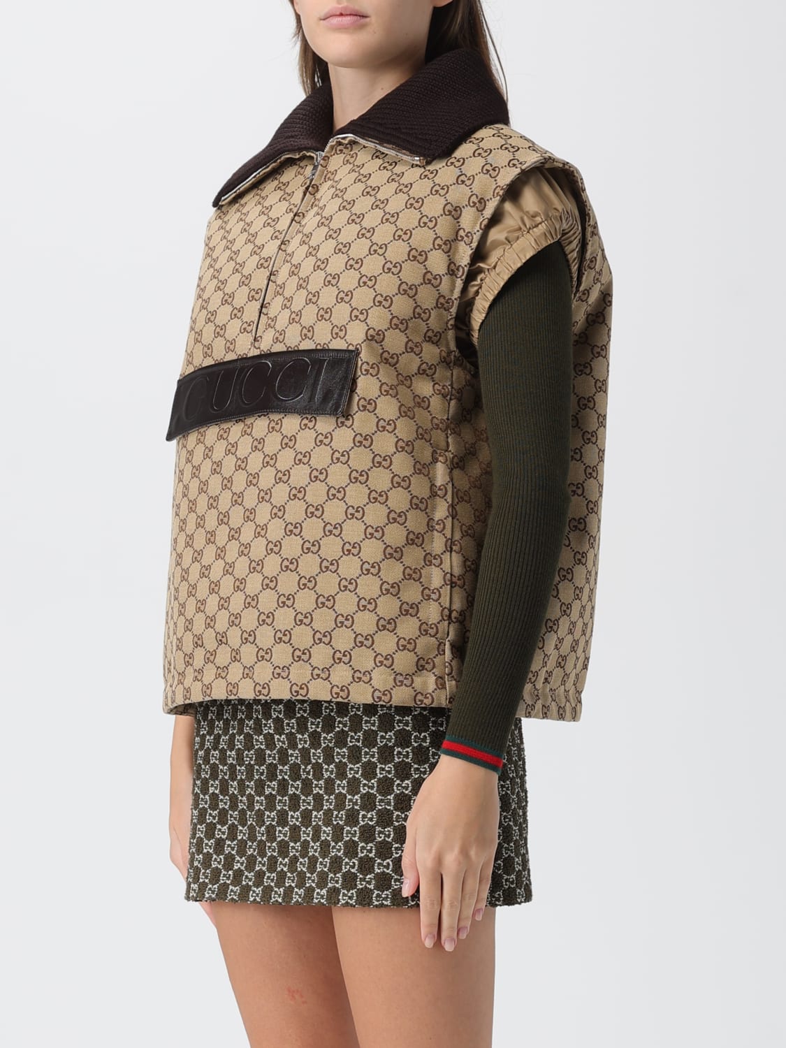 GUCCI CHALECO: Chaqueta mujer Gucci, Camello - Img 4