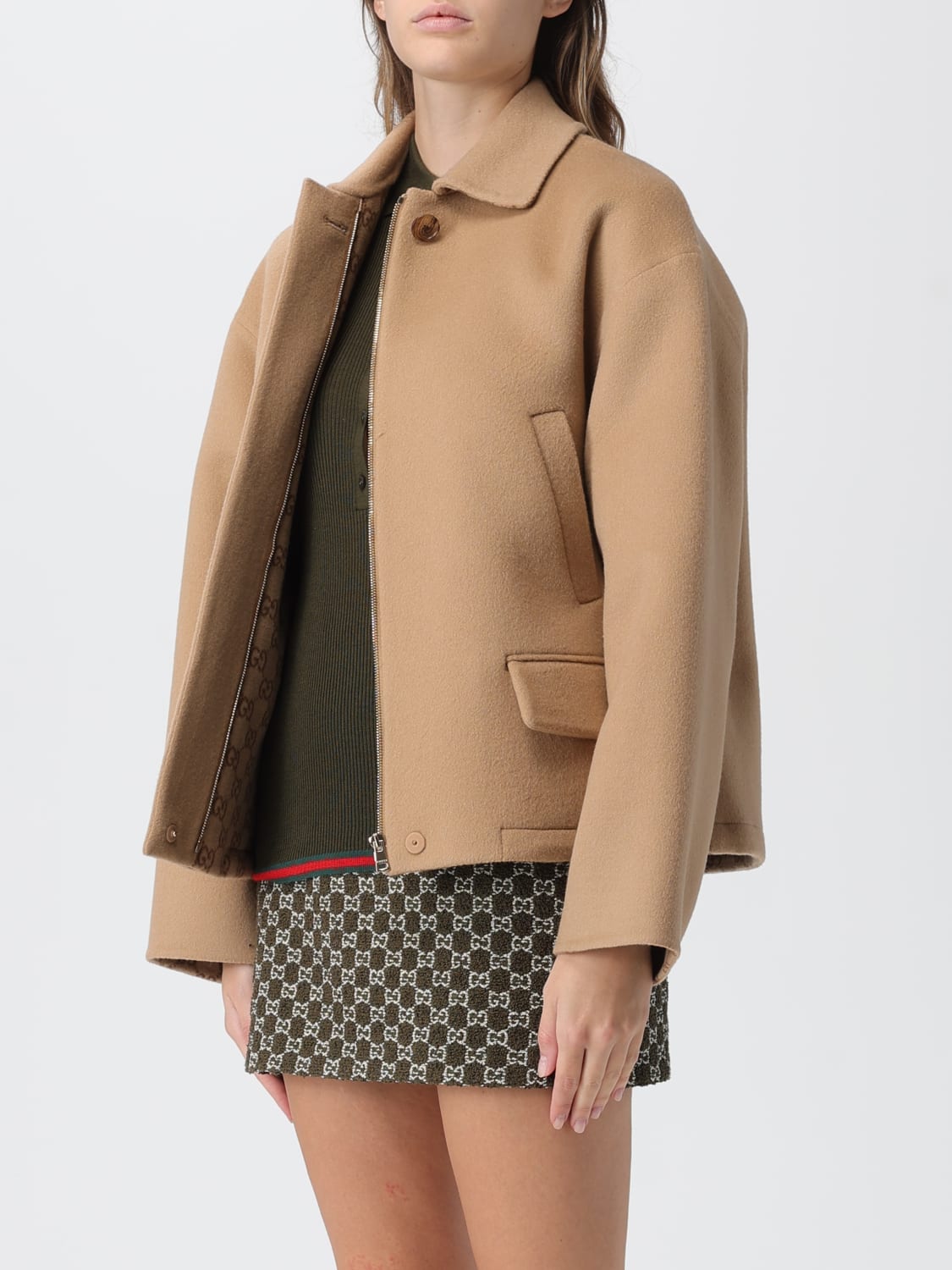 GUCCI COAT: Jacket woman Gucci, Camel - Img 4