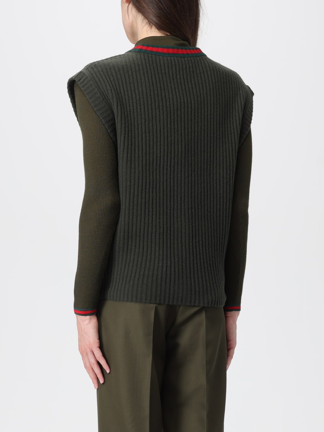 GUCCI SWEATER: Sweater woman Gucci, Green - Img 3