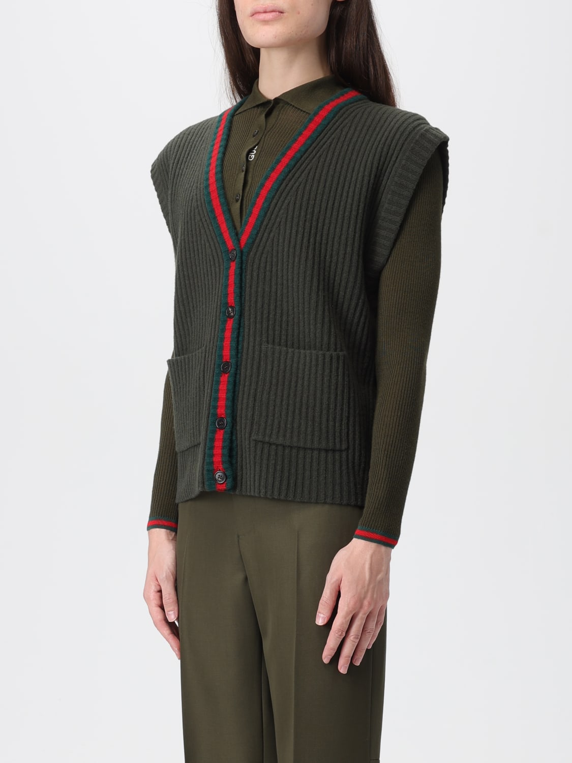 GUCCI SWEATER: Sweater woman Gucci, Green - Img 4