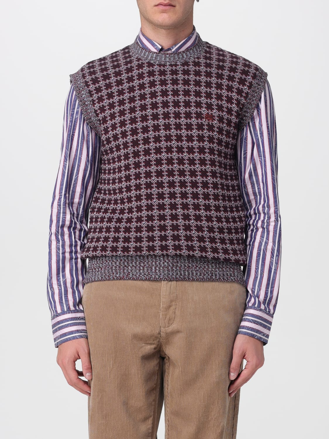 ETRO SUIT VEST: Sweater men Etro, Brown - Img 1