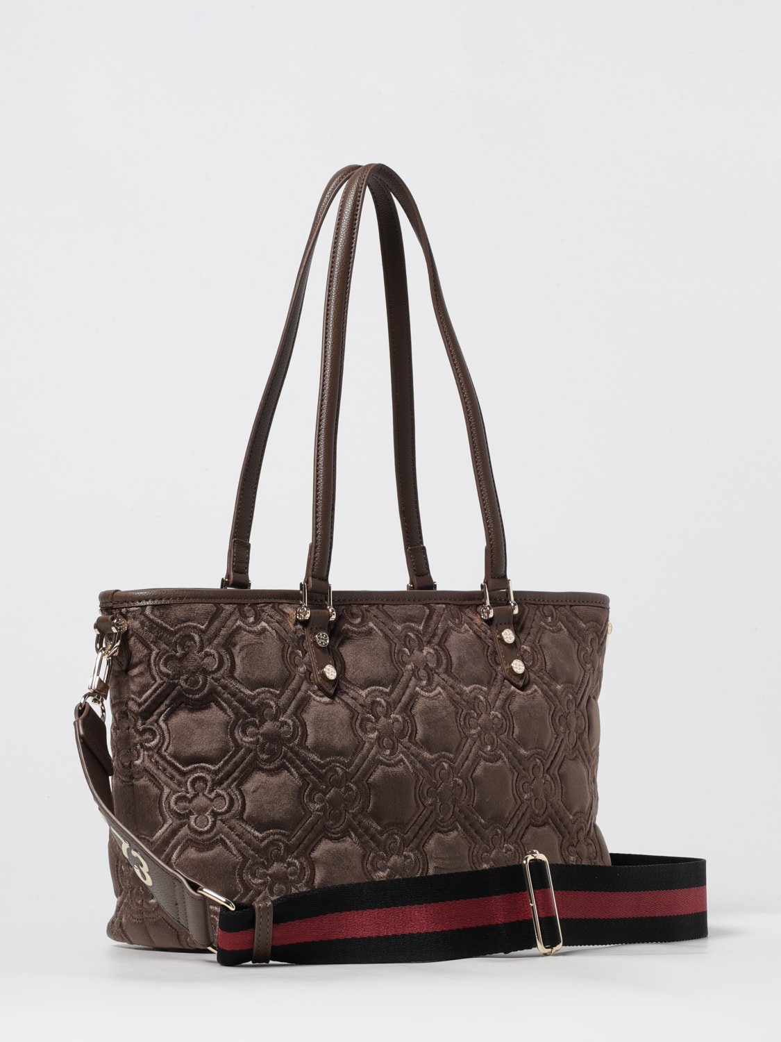 V73 BORSA A SPALLA: Borsa Shopping Cate V°73 in velluto con monogram trapuntato , Marrone - Img 2
