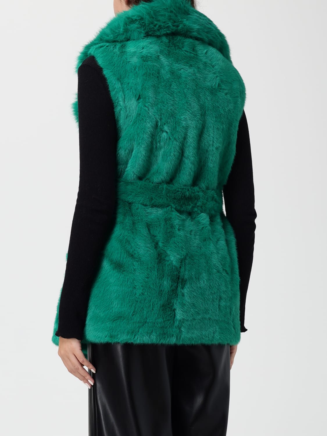 V73 ABRIGO DE PIEL: Chaleco mujer V73, Verde - Img 2