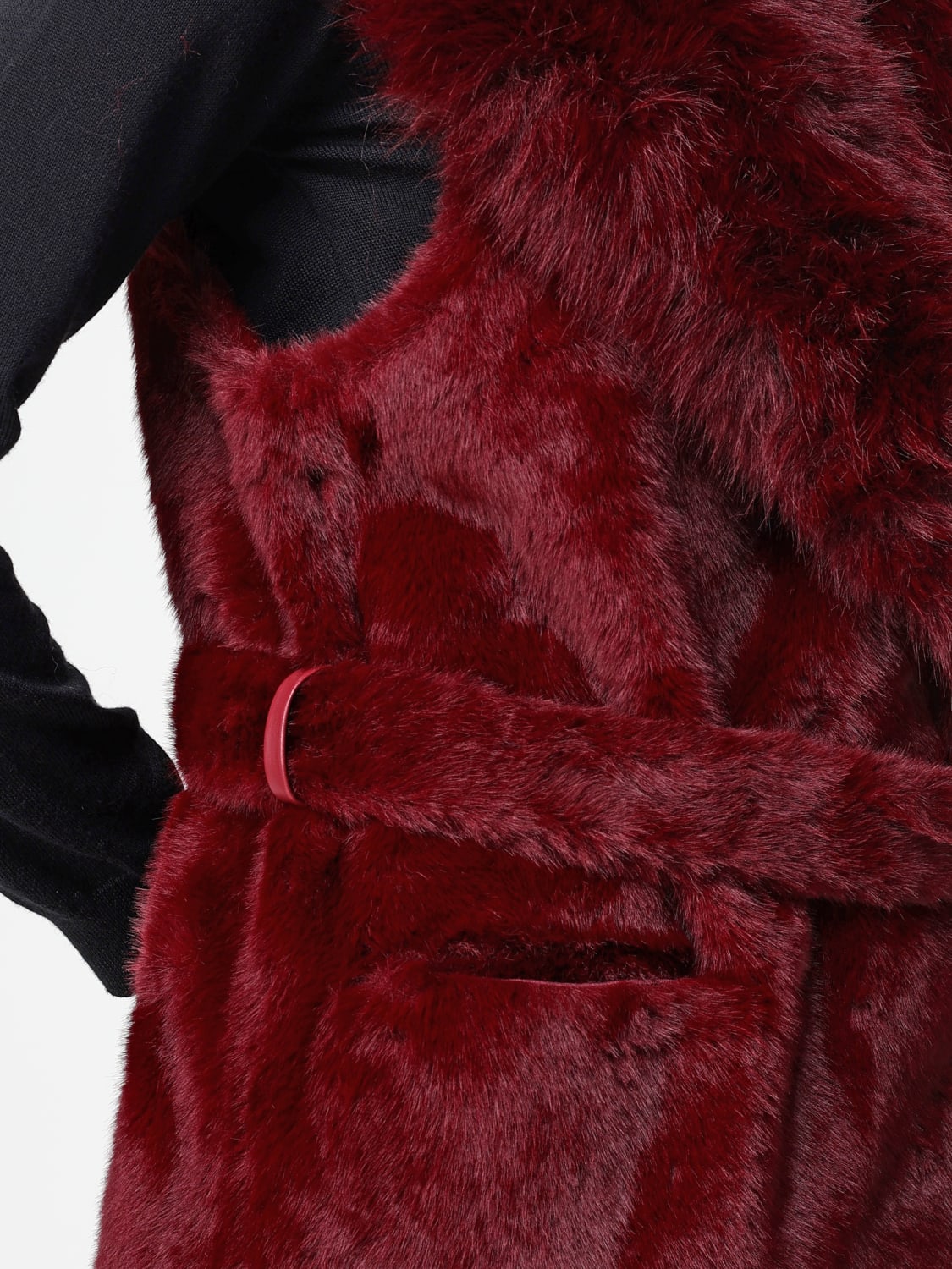 V73 FOURRURE: Gilet femme V73, Rouge - Img 4