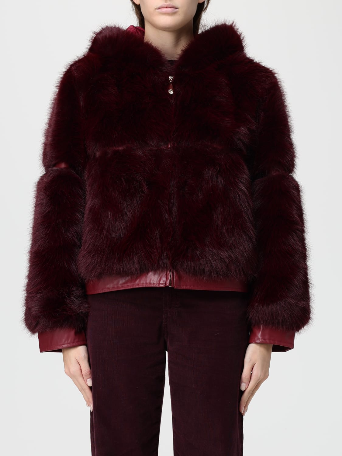 V73 FUR COAT: Blazer woman V73, Red - Img 1