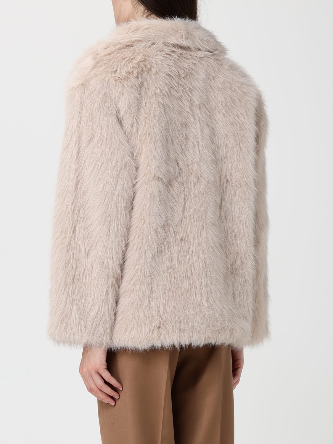 V73 FUR COAT: V73 women's fur, Beige - Img 2