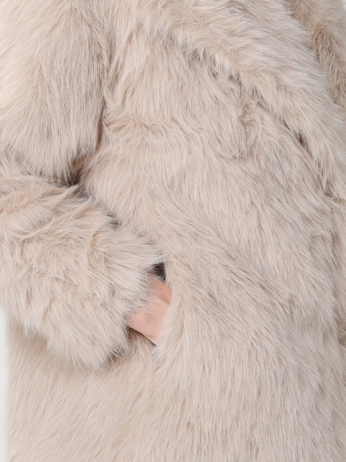 V73 FUR COAT: V73 women's fur, Beige - Img 4