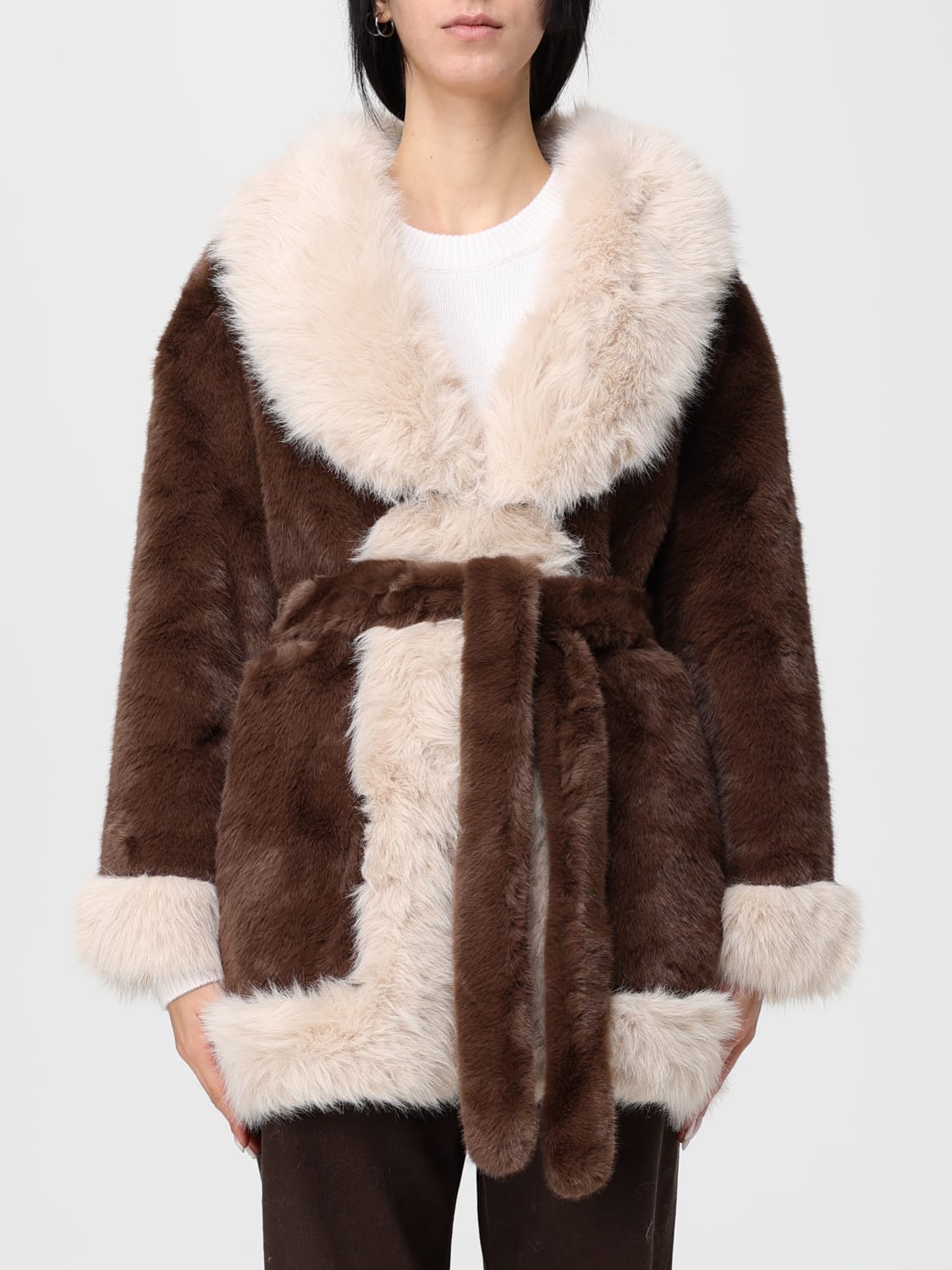 V73 FUR COAT: Blazer woman V73, Brown - Img 1