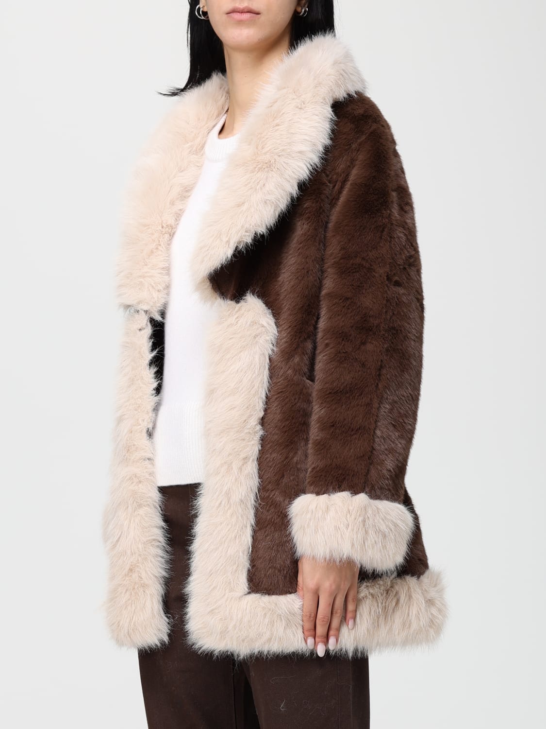 V73 FUR COAT: Blazer woman V73, Brown - Img 3