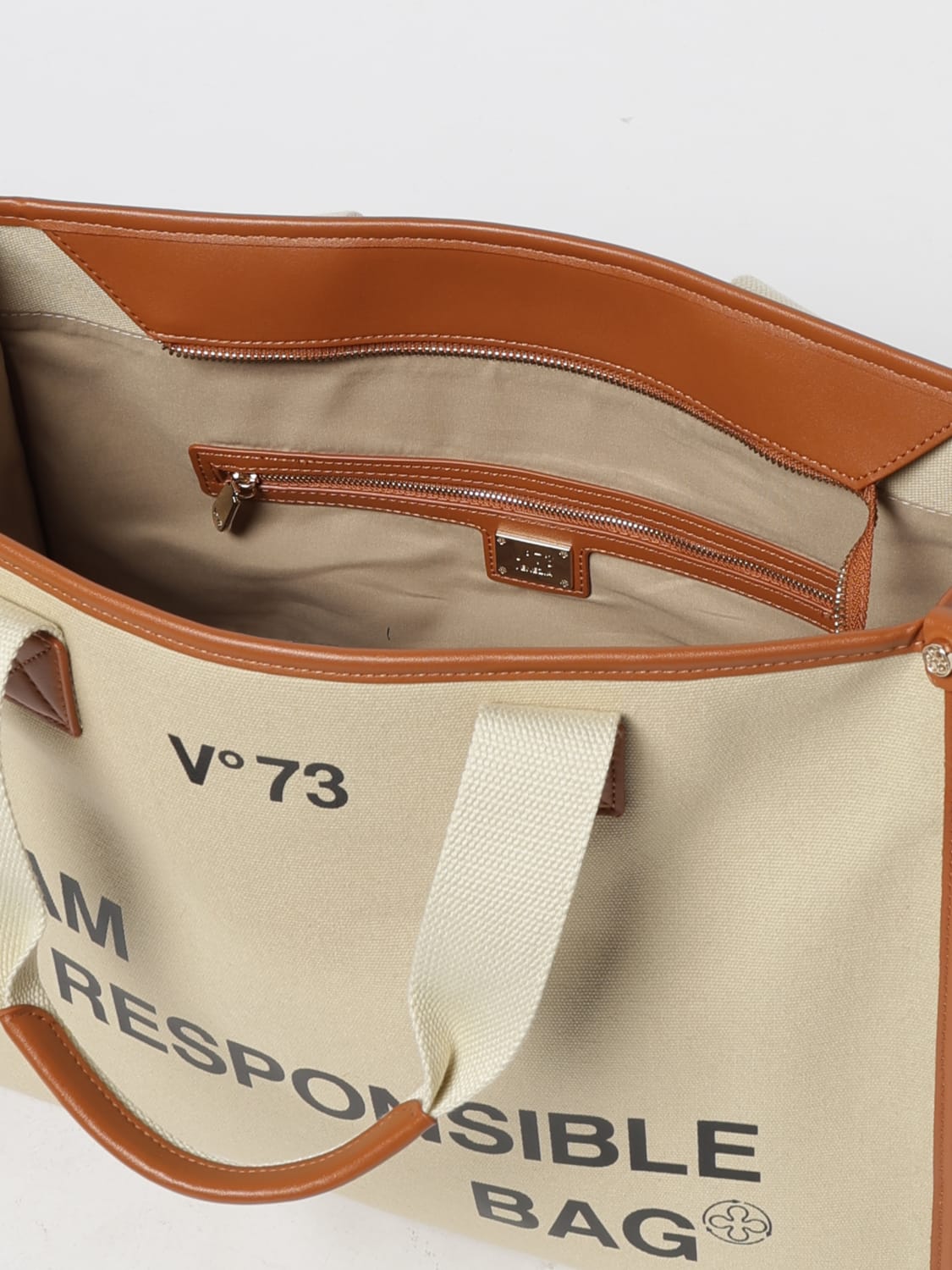 V73 HANDBAG: Handbag woman V73, Beige - Img 3