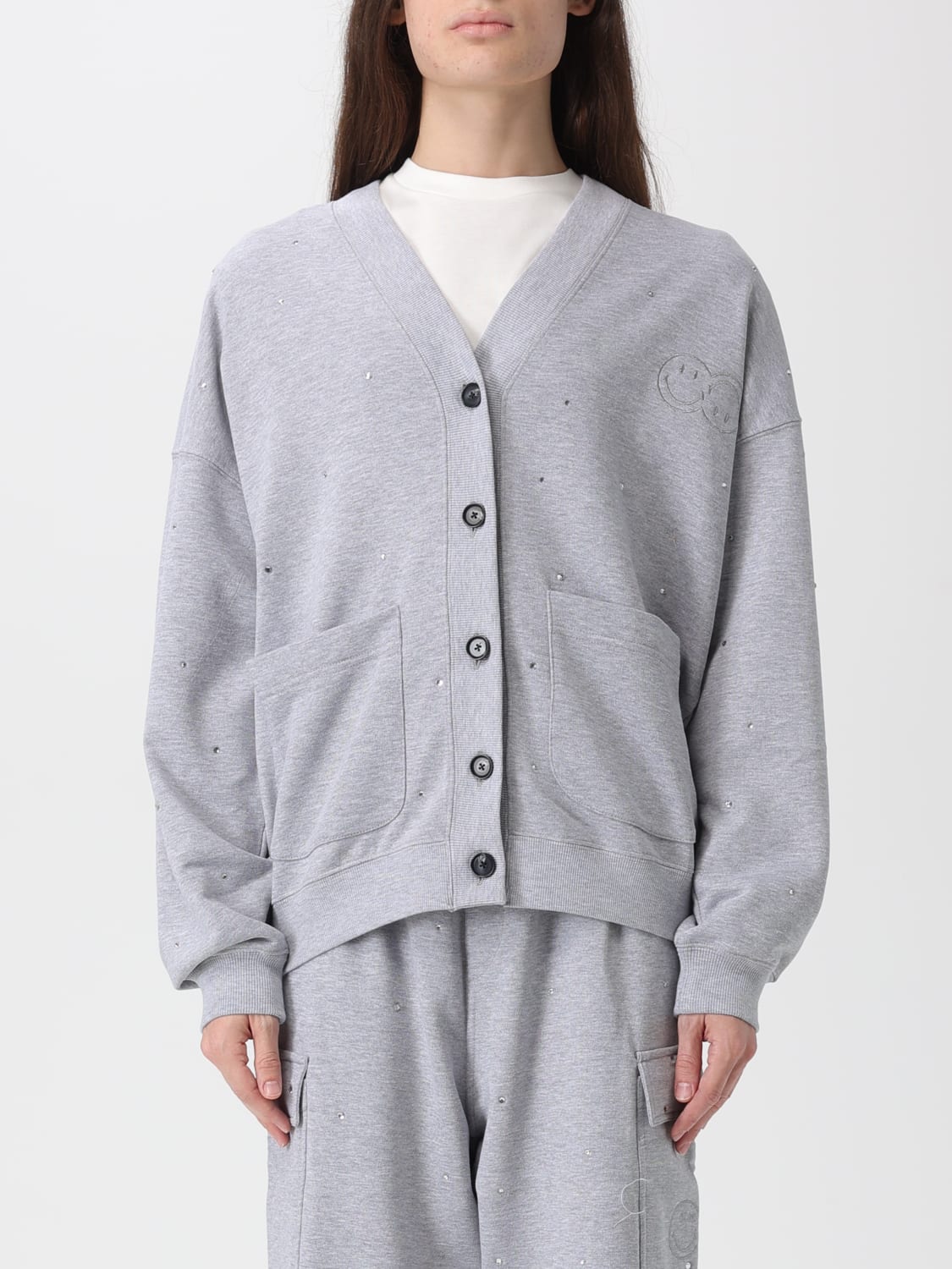 JOSHUA SANDERS SWEATER: Cardigan woman Joshua Sanders, Grey - Img 1