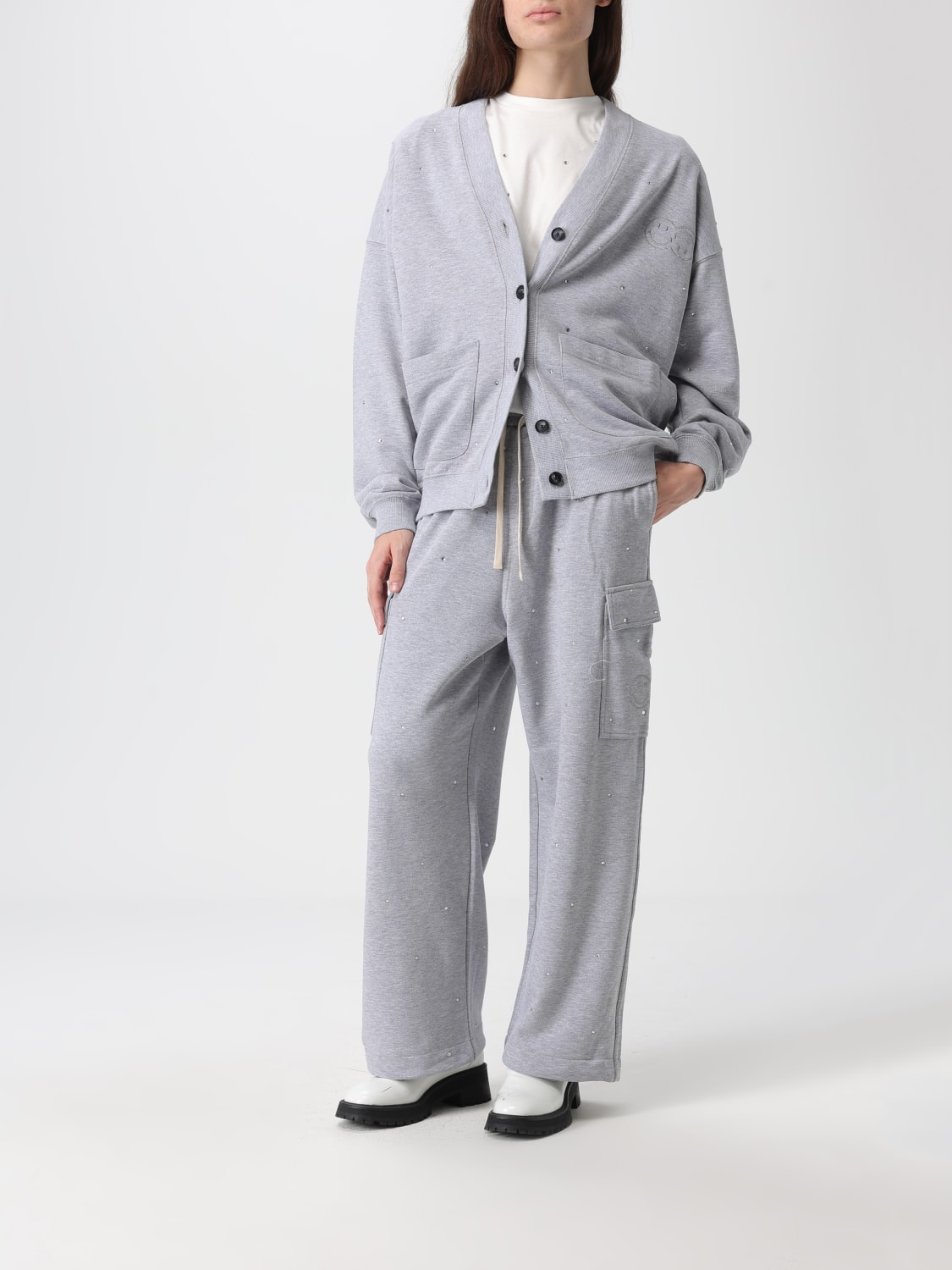 JOSHUA SANDERS SWEATER: Cardigan woman Joshua Sanders, Grey - Img 2