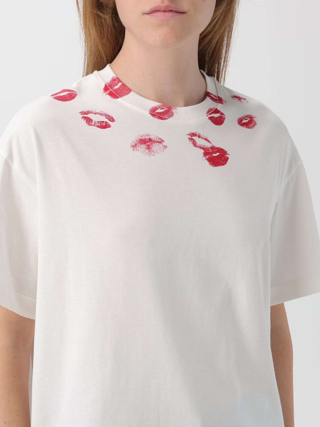 JOSHUA SANDERS T-SHIRTS: T-shirts in cotone stampata Joshua Sanders, Panna - Img 4