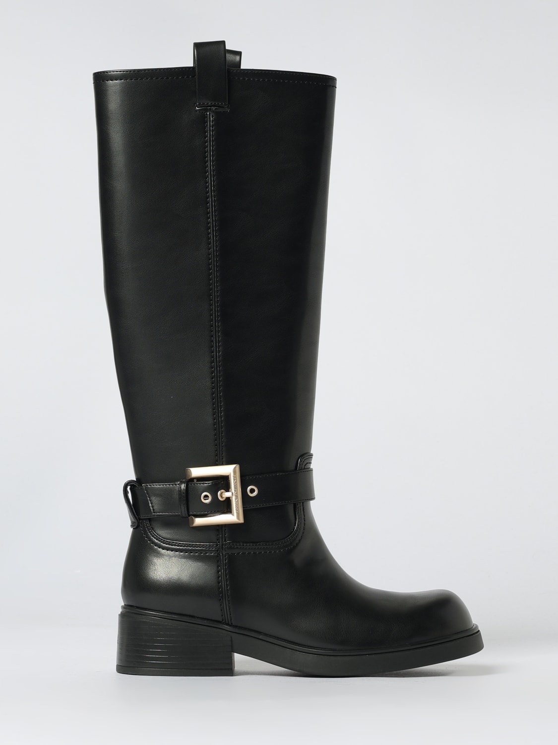ARMANI EXCHANGE BOOTS: Flat ankle boot woman Armani Exchange, Black - Img 1