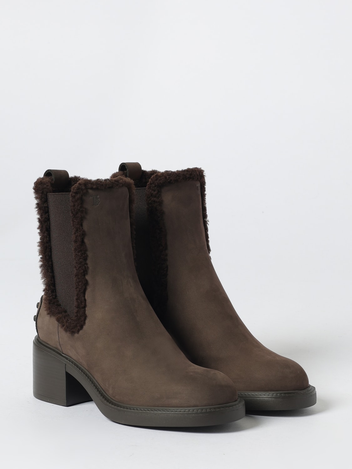 TOD'S BOOTS: Flat ankle boot woman Tod's, Brown - Img 2