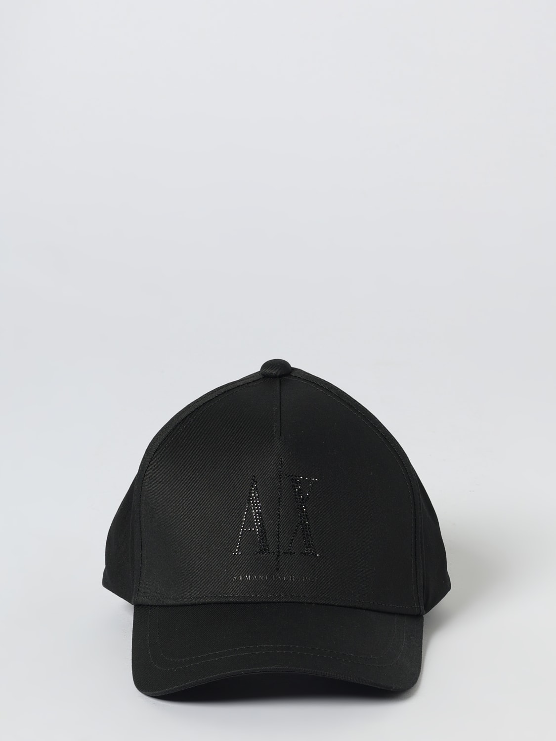 ARMANI EXCHANGE CAPPELLO: Cappello Armani Exchange in cotone con logo di strass , Nero - Img 2