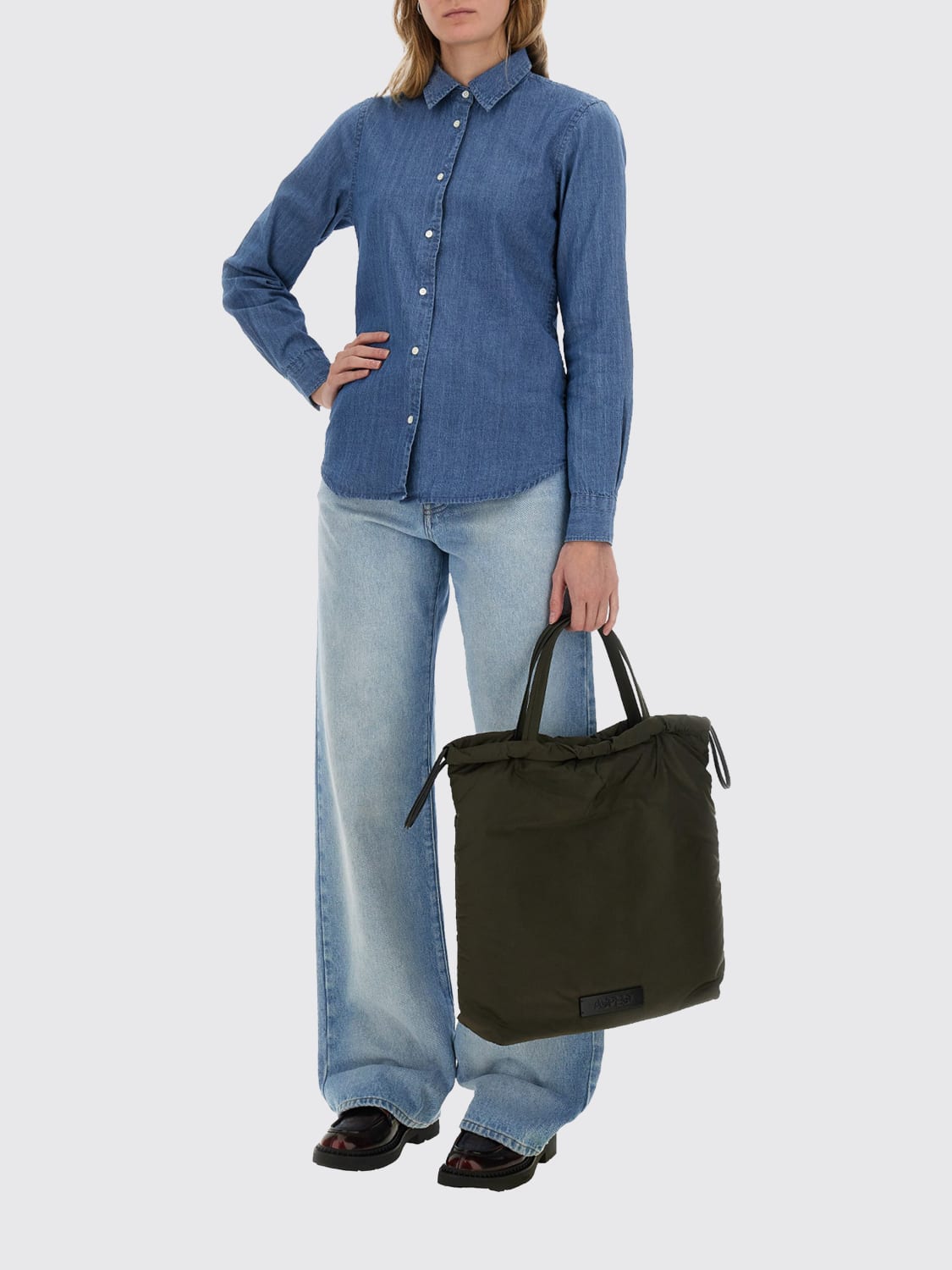 ASPESI HEMDBLUSE: Hemdbluse damen Aspesi, Denim - Img 2