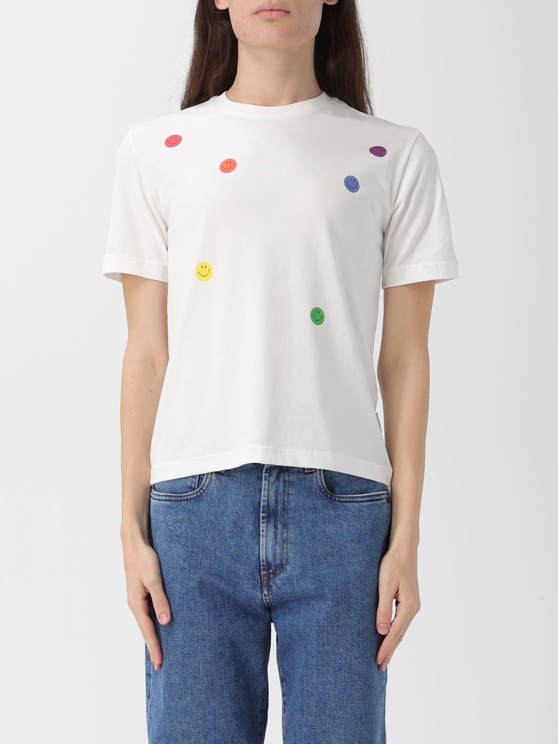 JOSHUA SANDERS T-SHIRTS: T-shirts in cotone stampata Joshua Sanders, Panna - Img 1