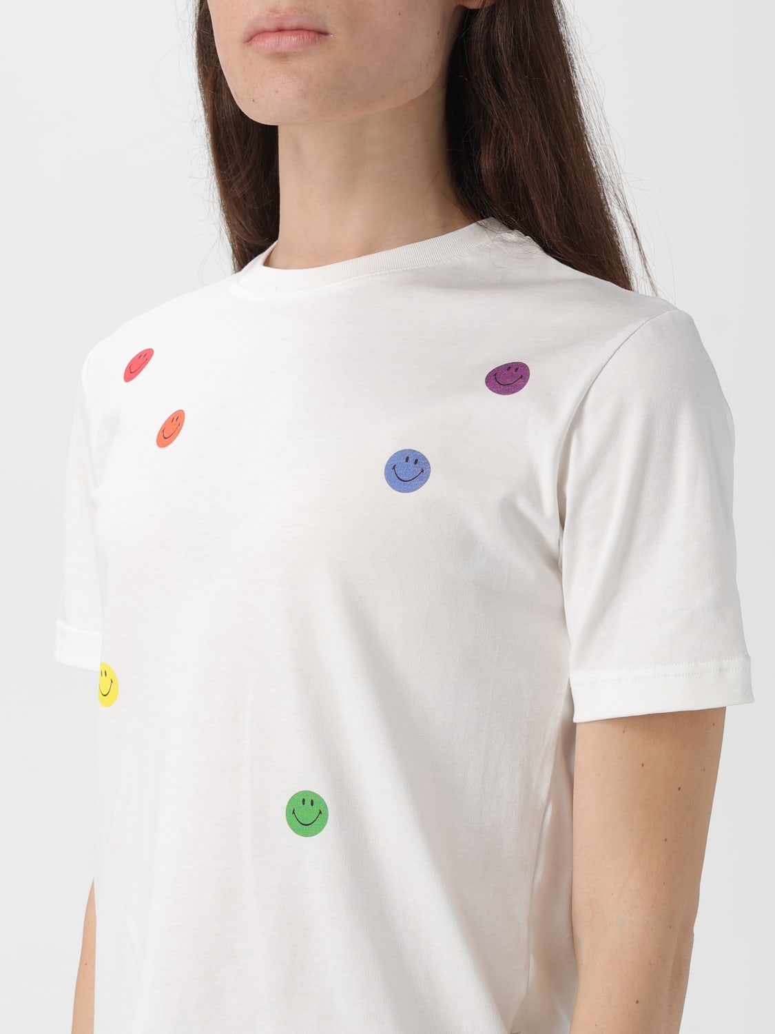 JOSHUA SANDERS T-SHIRTS: T-shirts in cotone stampata Joshua Sanders, Panna - Img 3