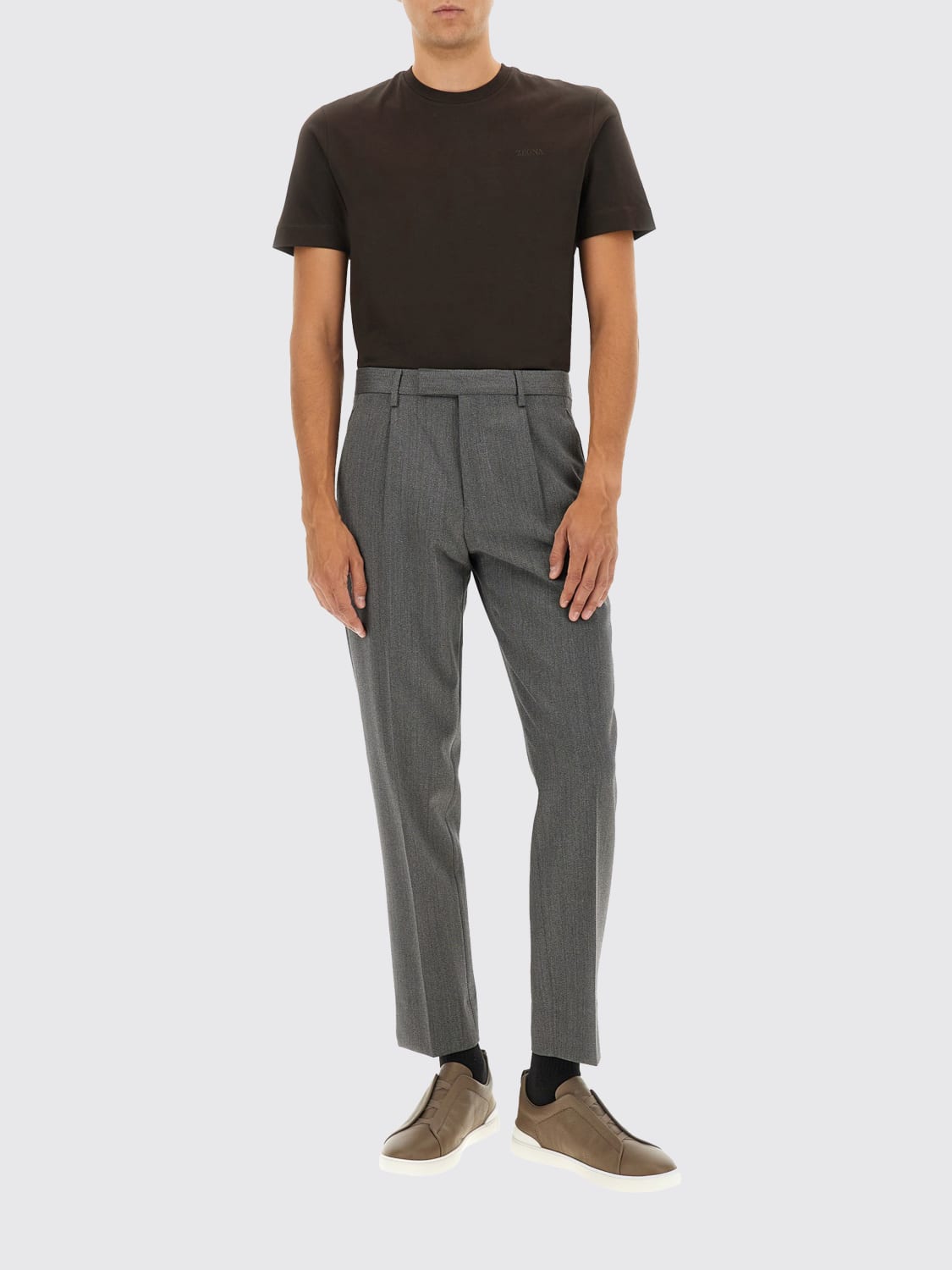 ZEGNA T-SHIRT: T-shirt men Zegna, Brown - Img 2