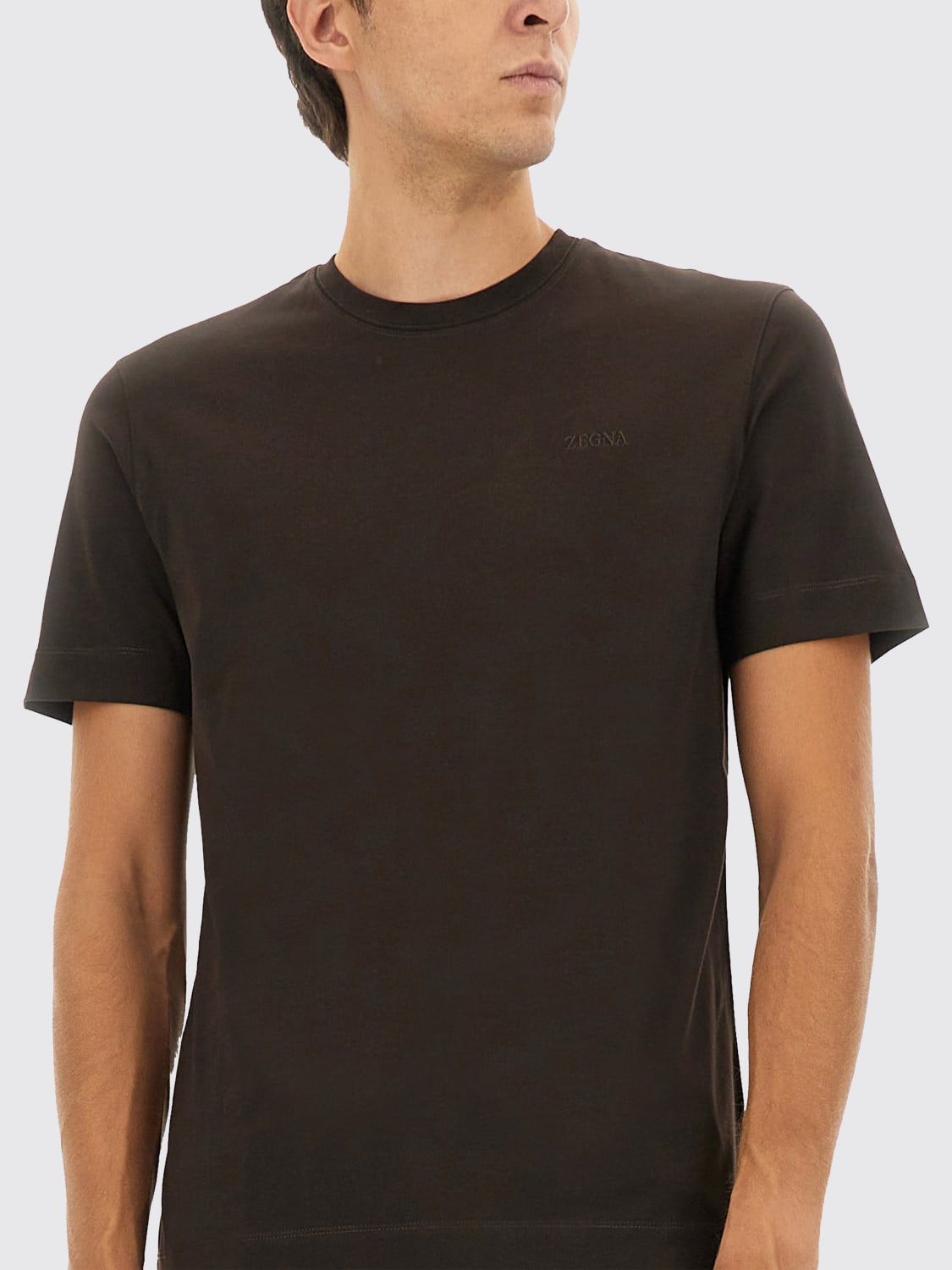 ZEGNA T-SHIRT: T-shirt men Zegna, Brown - Img 4