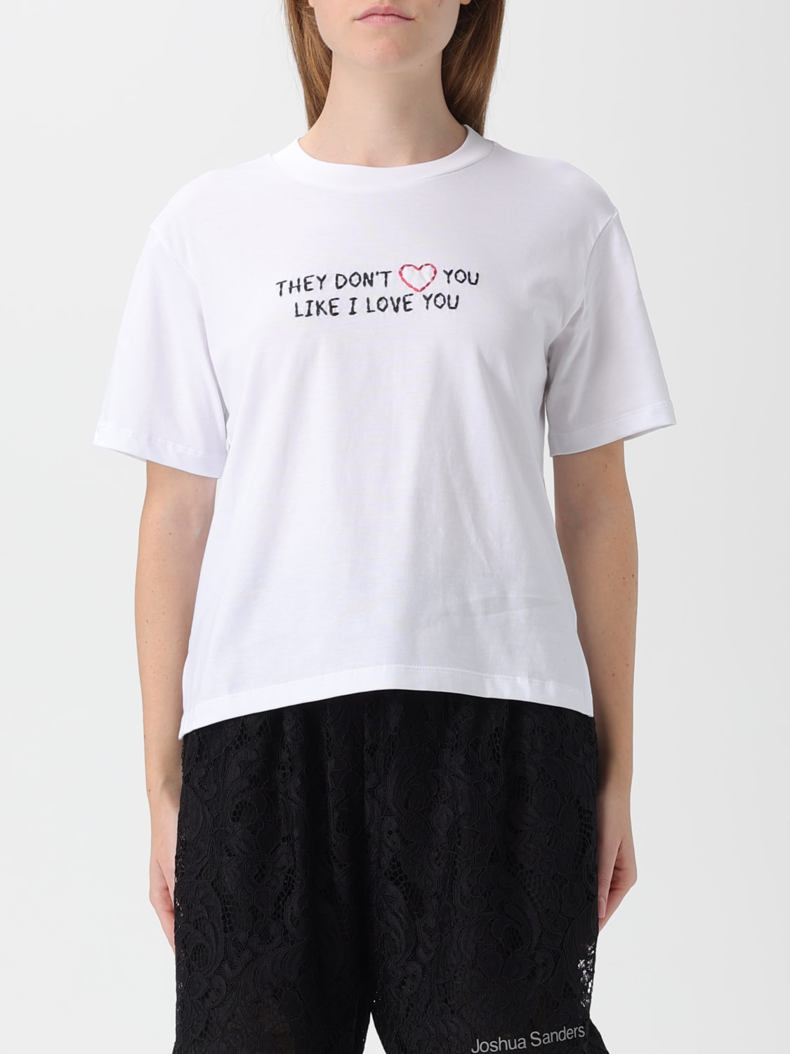 JOSHUA SANDERS T-SHIRTS: T-shirts in cotone con slogan Joshua Sanders, Bianco - Img 1