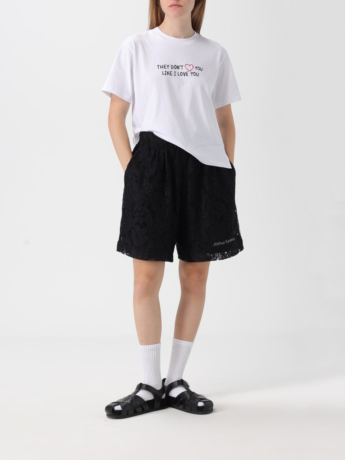 JOSHUA SANDERS T-SHIRTS: T-shirts in cotone con slogan Joshua Sanders, Bianco - Img 2