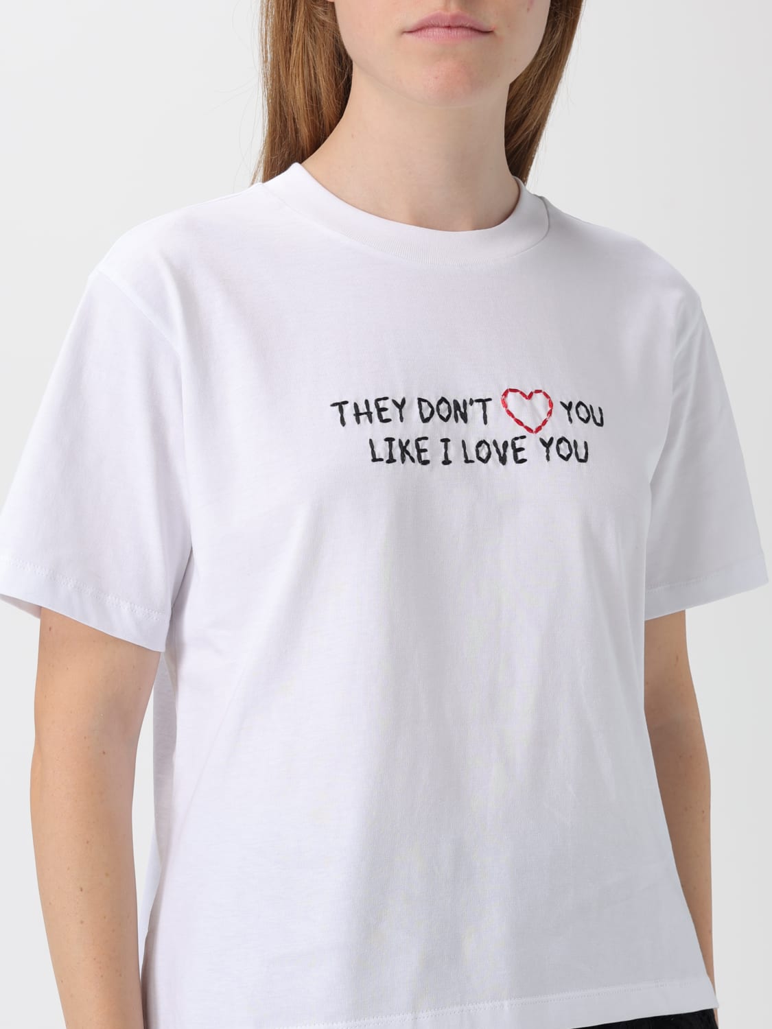 JOSHUA SANDERS T-SHIRTS: T-shirts in cotone con slogan Joshua Sanders, Bianco - Img 4