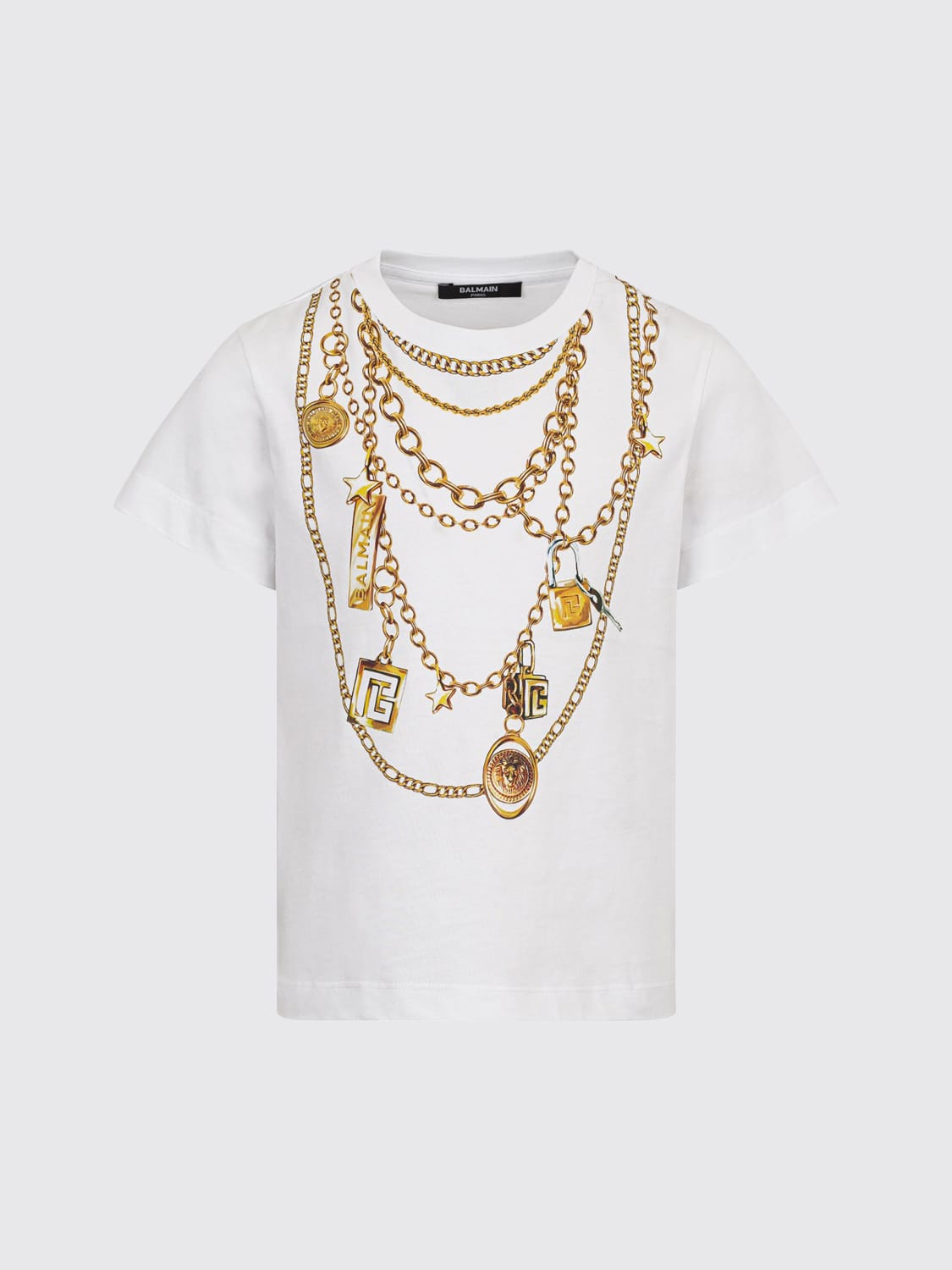 BALMAIN T-SHIRT: T-shirt kids Balmain, White - Img 1