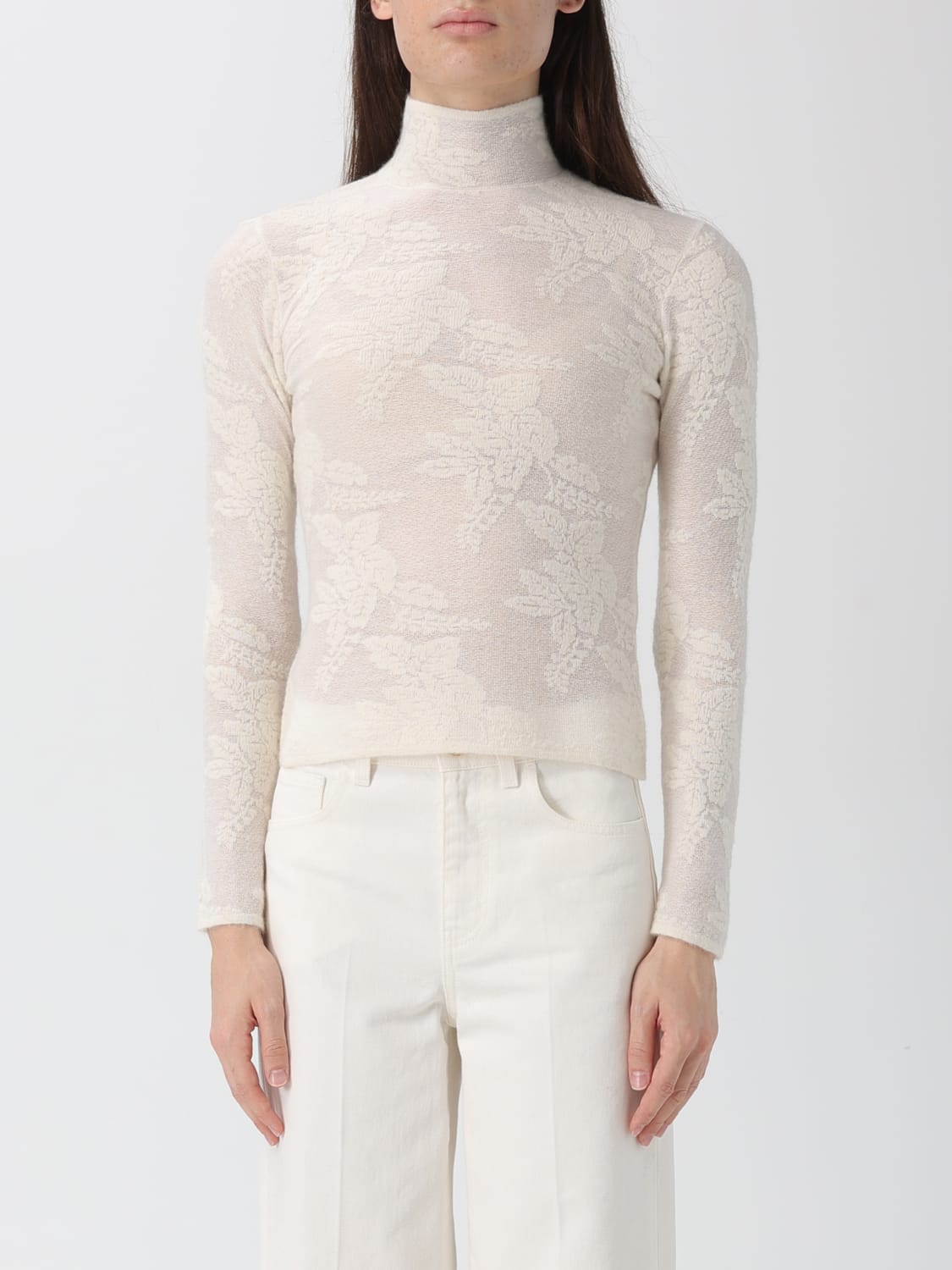 GANNI PULL: Pull femme Ganni, Blanc - Img 1