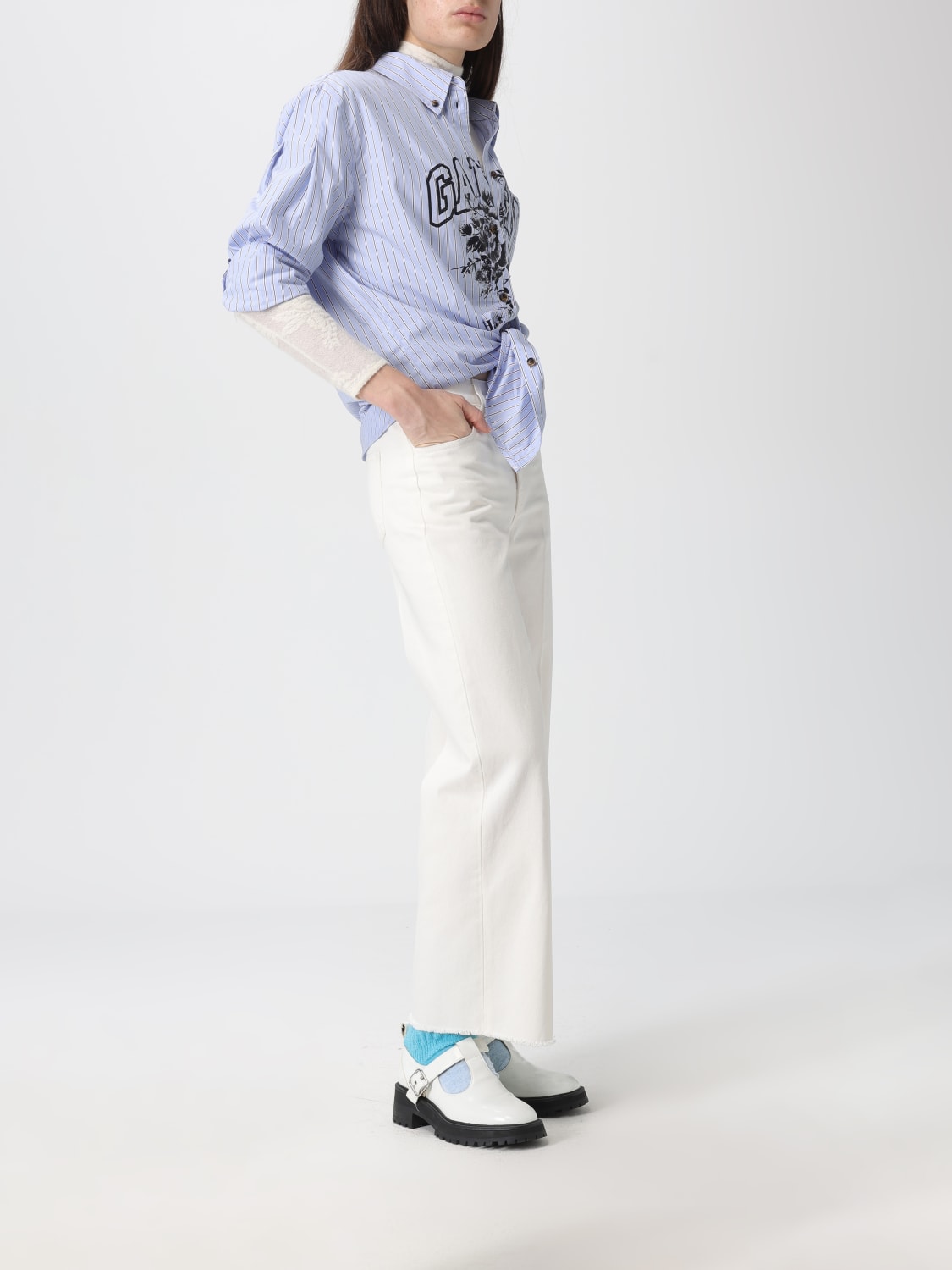 GANNI PULL: Pull femme Ganni, Blanc - Img 2