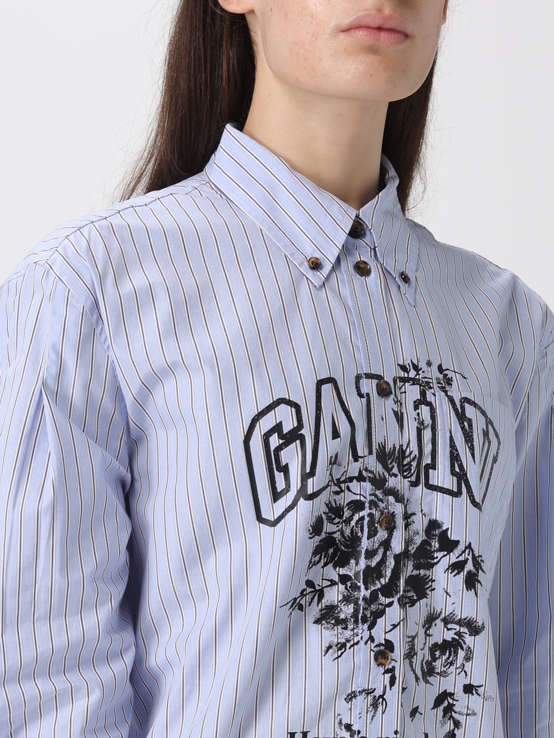 GANNI HEMDBLUSE: Hemdbluse damen Ganni, Blau - Img 4