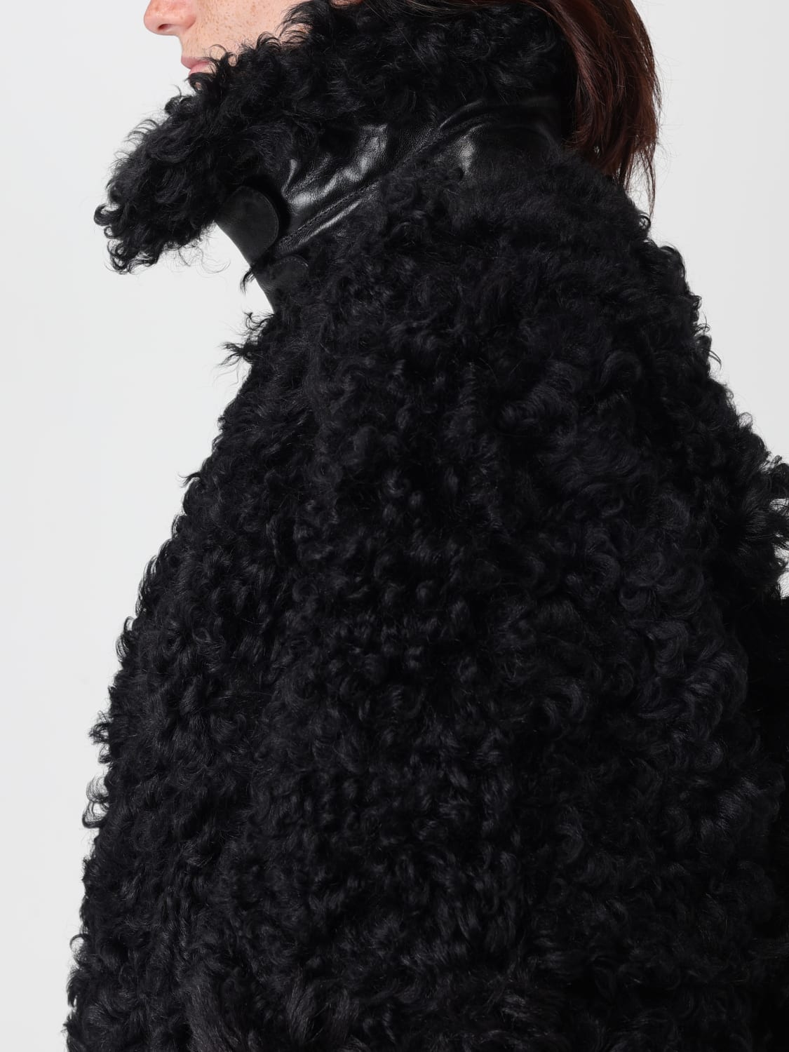 GOLDEN GOOSE ABRIGO DE PIEL: Abrigo mujer Golden Goose, Negro - Img 4