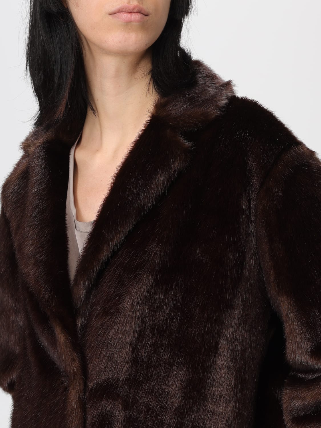 STAND STUDIO PELZMANTEL: Mantel damen Stand Studio, Braun - Img 4